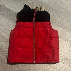 Vest coudoroy top 2t black-red
